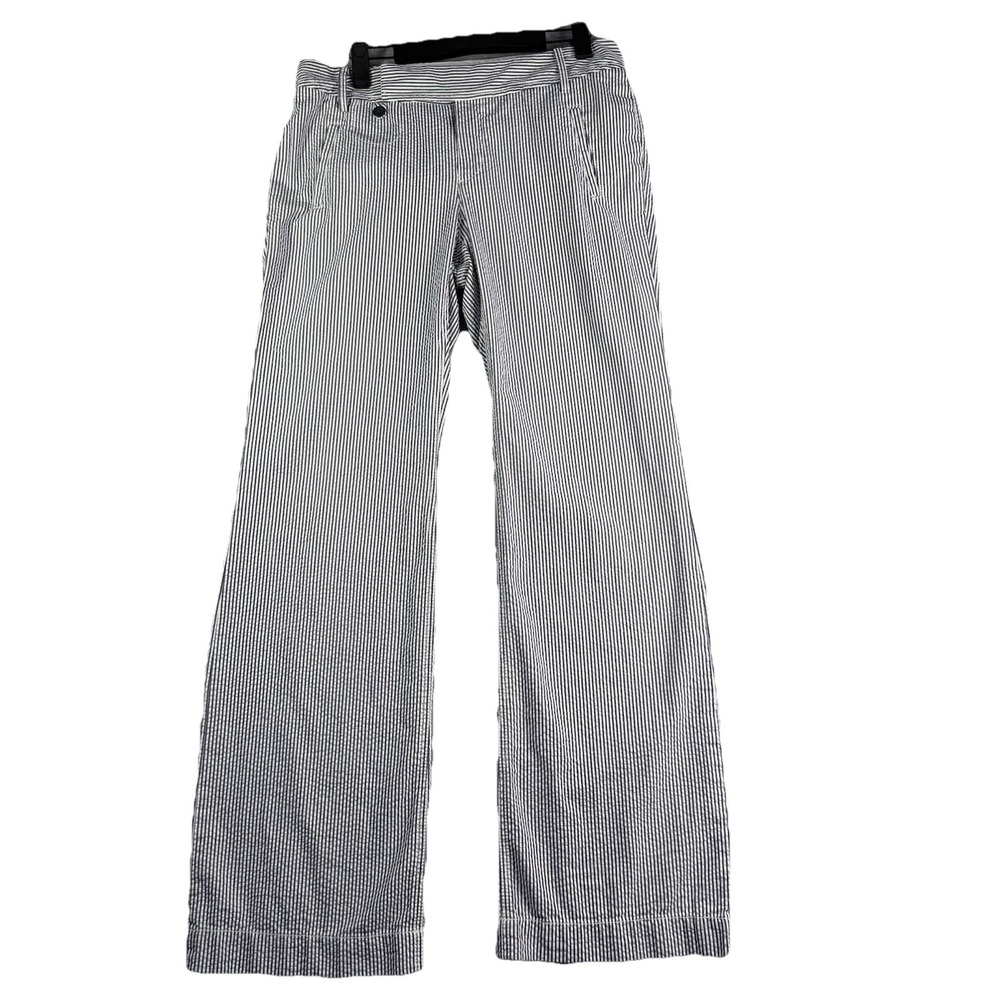 Banana Republic Martin Fit Seersucker Pants Women's 6 Coastal Summer Casual